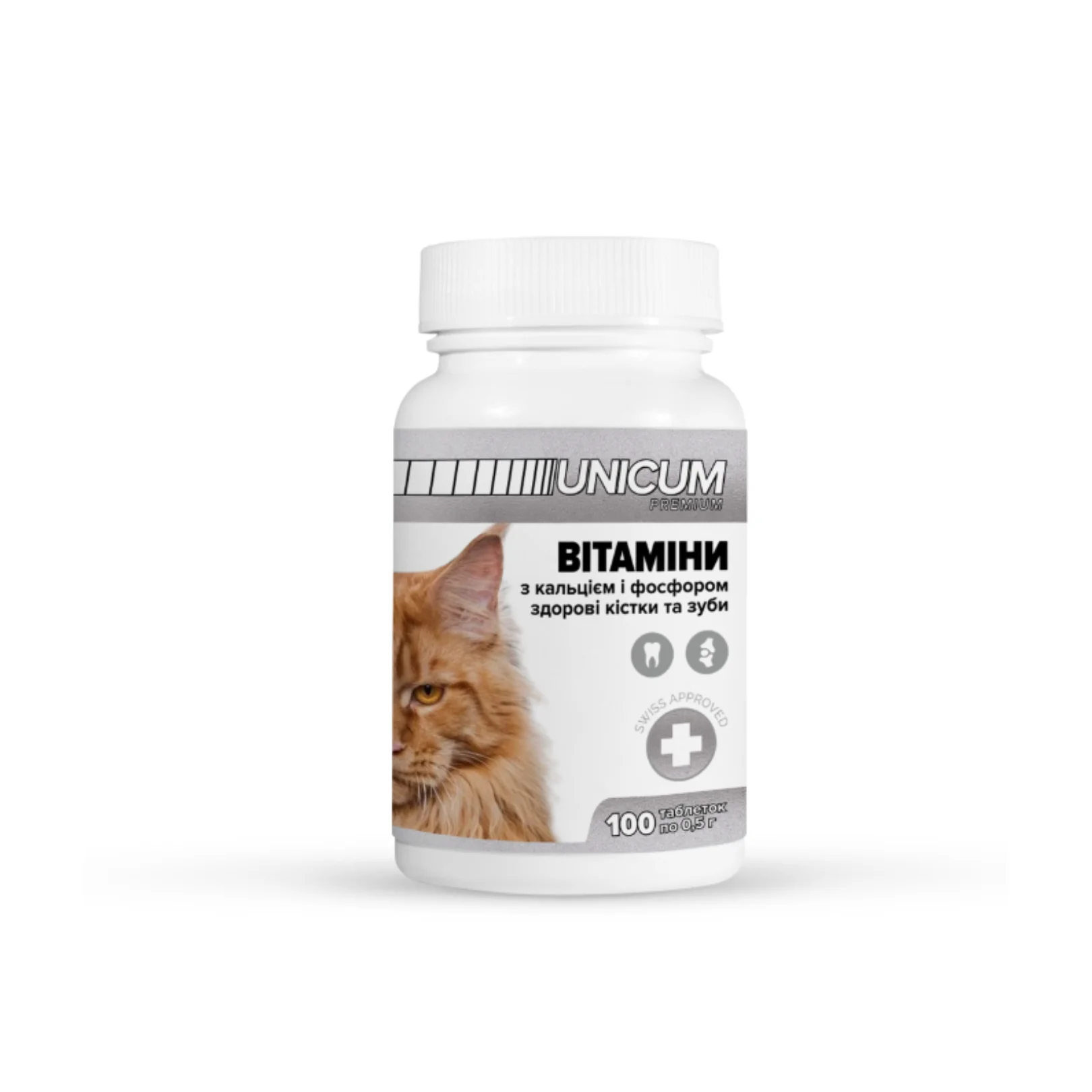 Вітаміни UNICUM premium для котів зуби та кістки 100табл. 50г
