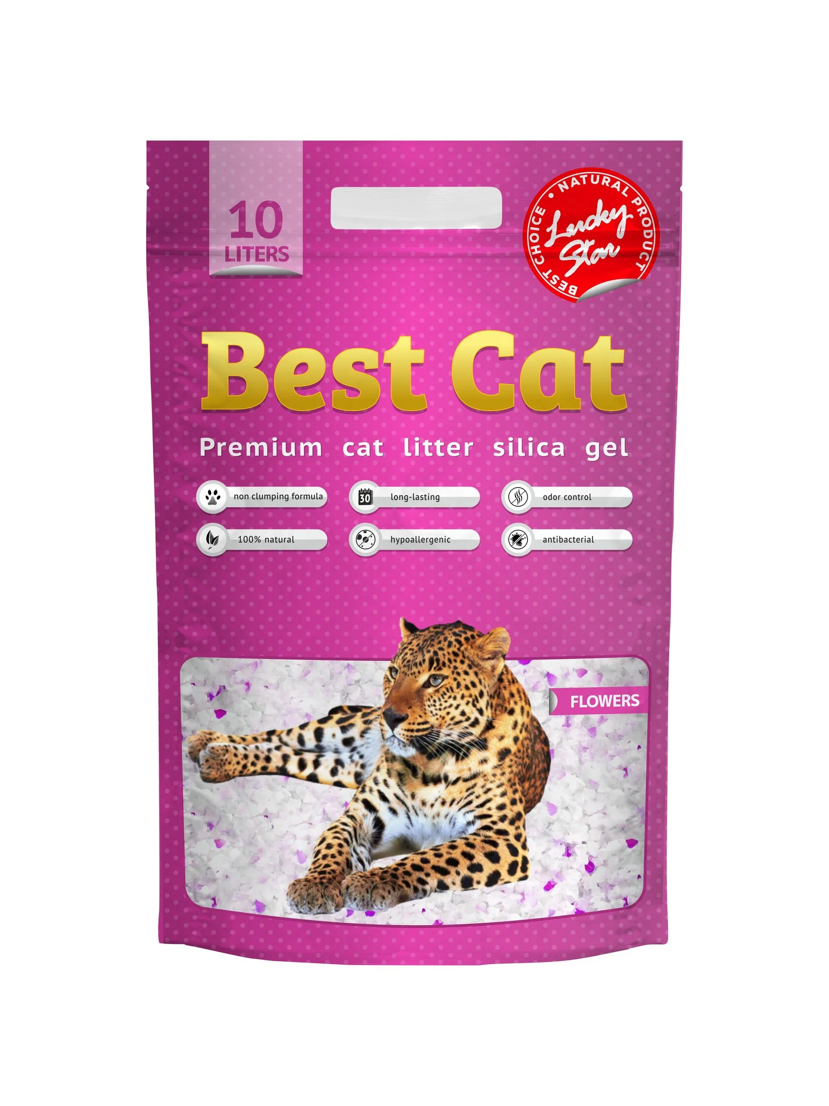 Силікагелевий наповнювач «Best Cat» Pink Flowers 10л