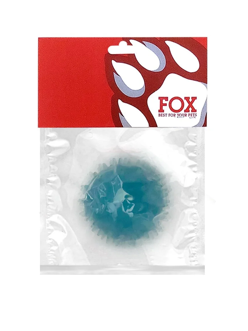 Іграшка для собак ТМ «FOX» «М’яч із шипами» синій, 6 см (із запахом ванілі)