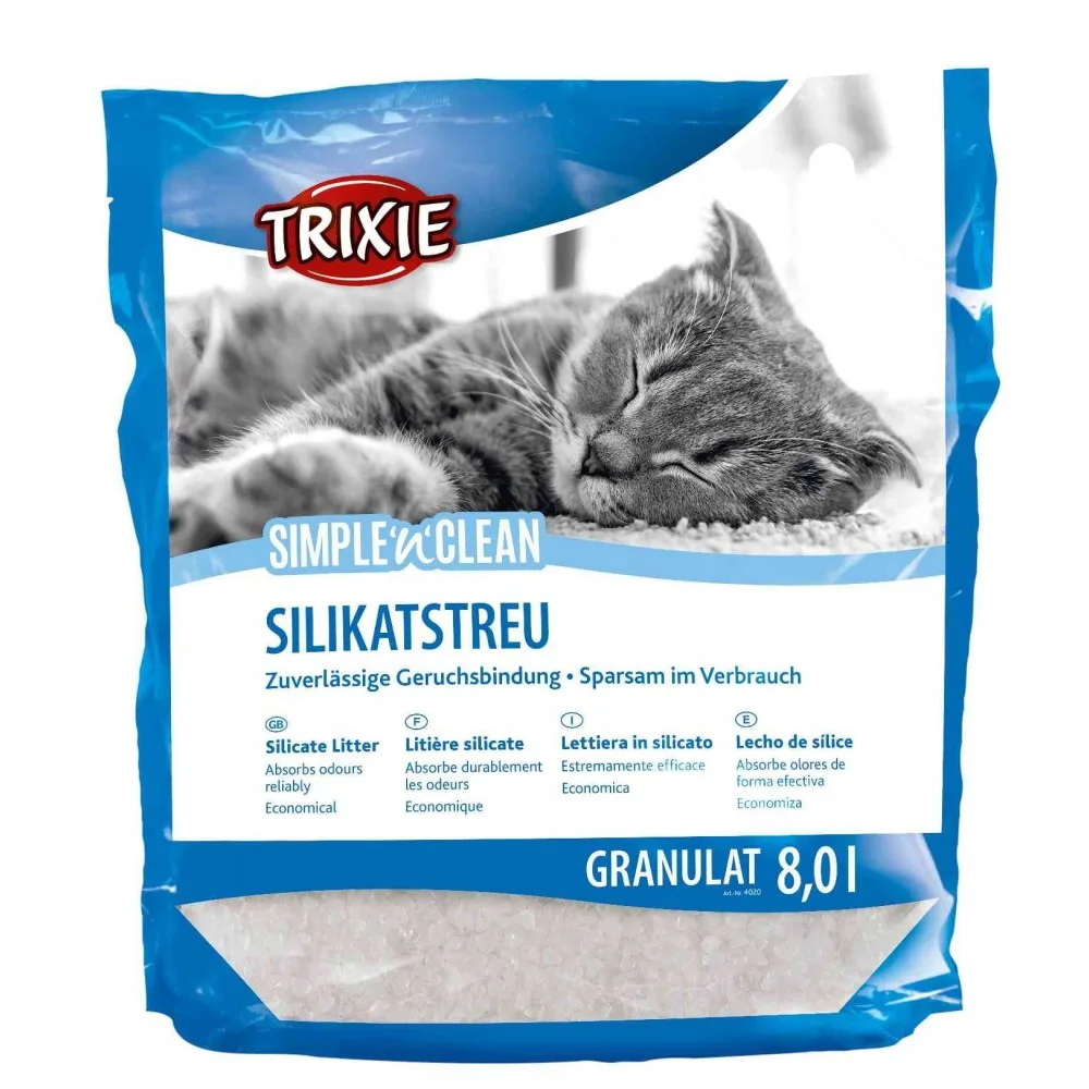 Наповнювач Trixie Simple and Clean для котів сілікагелевий гранули 8 л
