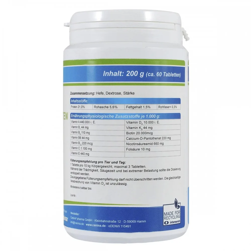 Вітамінний комплекс Canina V25 Vitamintabletten для собак 200 г 60 табл. — фото 4