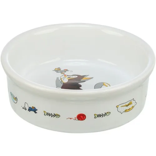 Миска Trixie для котів малюнок з котом і мишкою керамічна 12 см 200 мл — фото 2