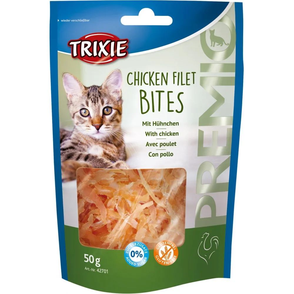 Ласощі Trixie Premio Chicken Filet Bites для котів сушене куряче філе 50 г — фото 3
