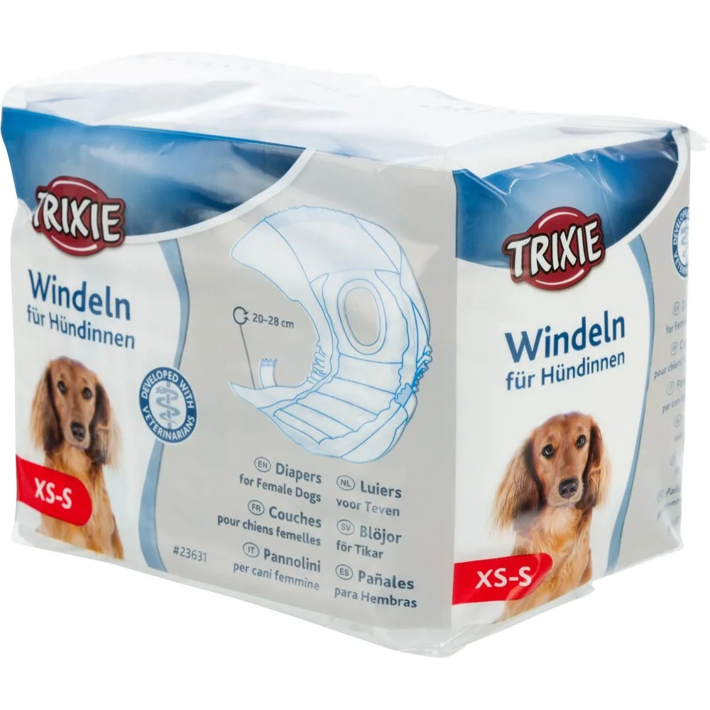 Підгузки Trixie для собак поліестер розмір XS-S 20-28 см 12 шт