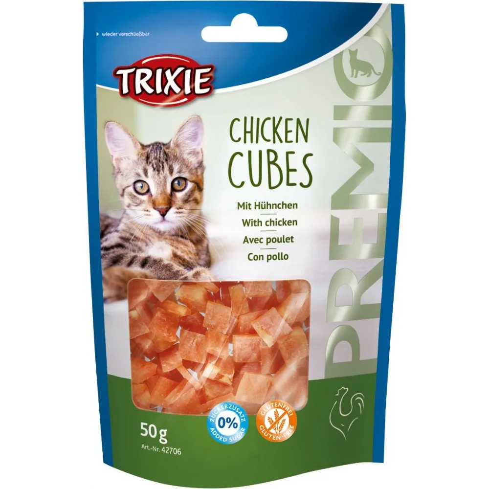 Ласощі Trixie Premio Chicken Cubes для котів кубики з куркою 50 г — фото 3