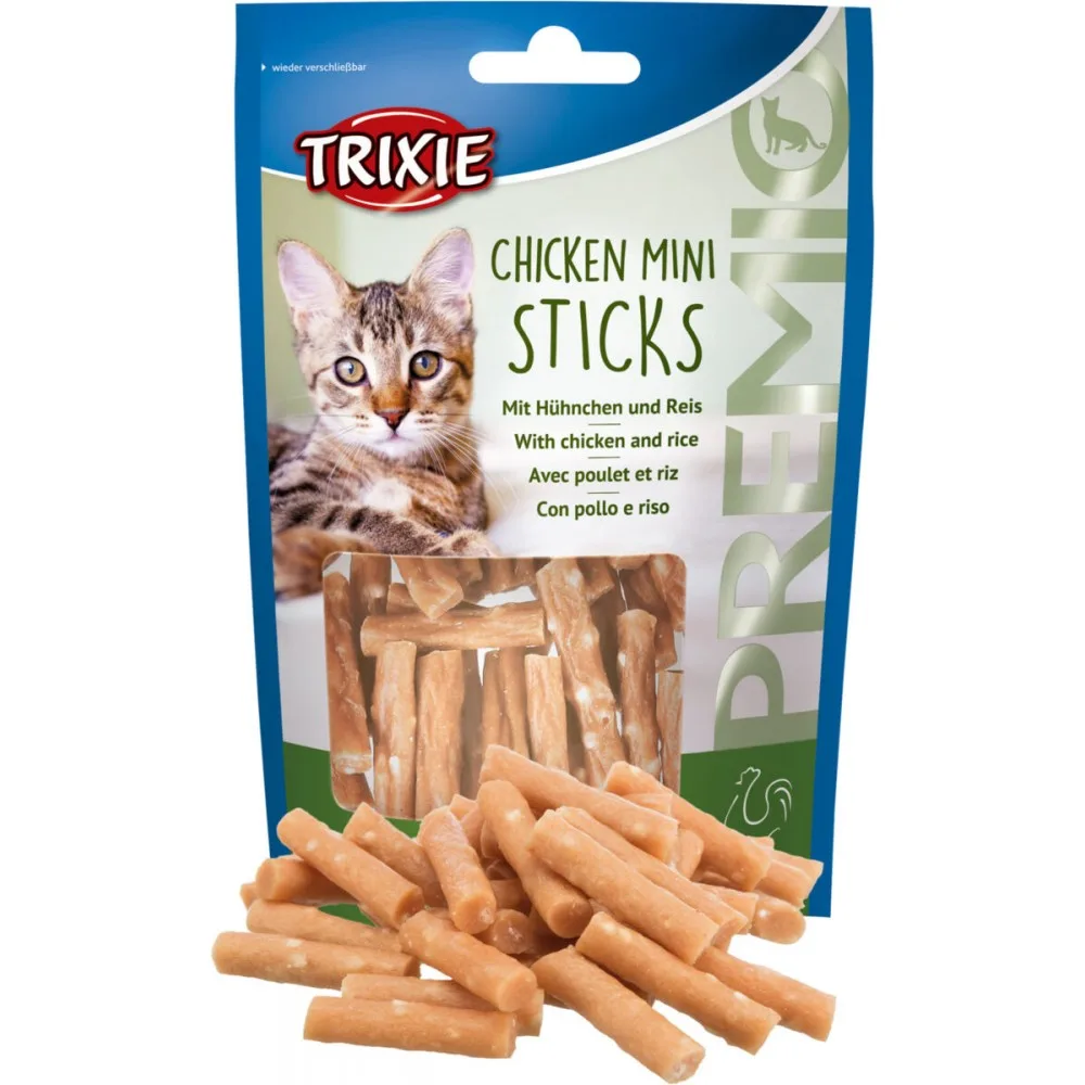 Ласощі Trixie Premio Chicken Mini Sticks для котів мініпалички з куркою та рисом 50 г — фото 3