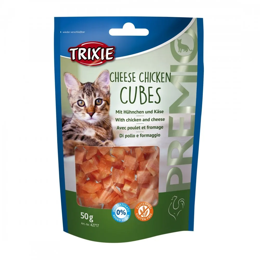 Ласощі Trixie Premio Cheese Chicken Cubes для котів кубики з куркою та сиром 50 г — фото 3