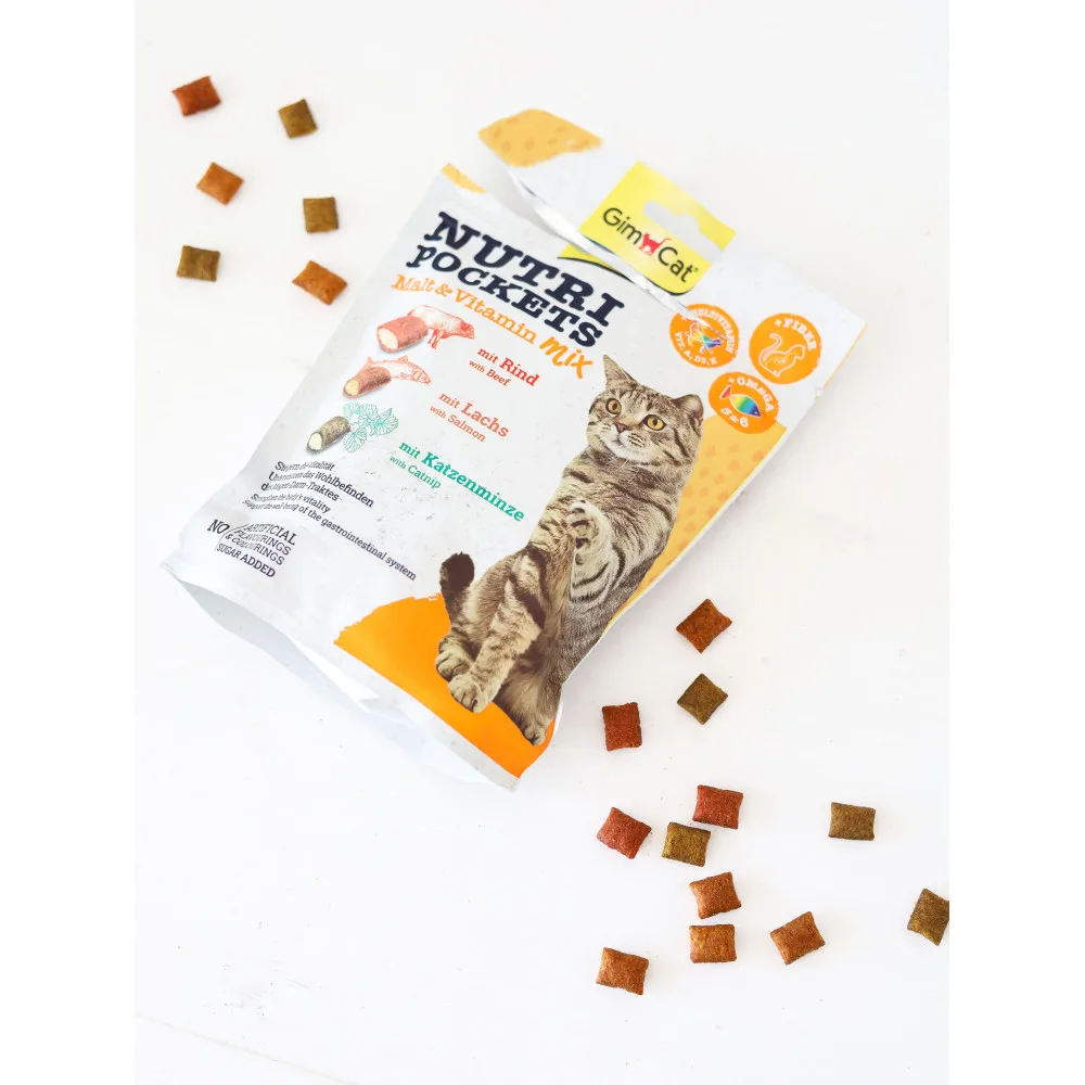 Вітамінні ласощі GimCat Nutri Pockets для котів для зміцнення імунітету мультивітамін мікс 150 г — фото 2