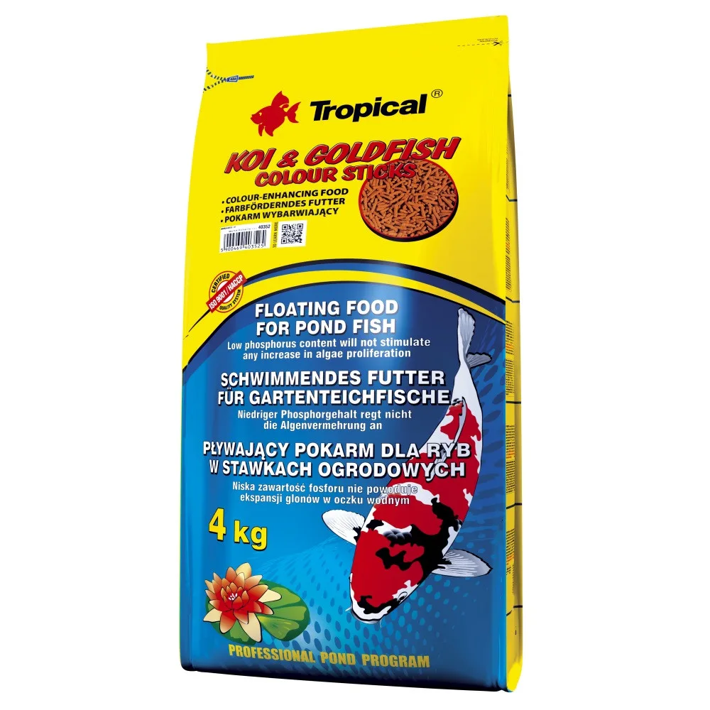 Корм Tropical Koi Goldfish Colour Sticks для ставкових риб палички 4 кг/ 50 л
