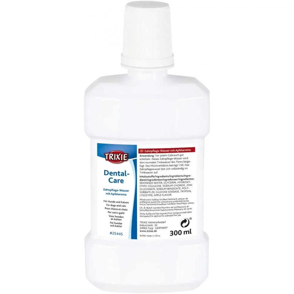 Вода Trixie Dental Care для собак і котів для догляду за ротовою порожниною зі смаком яблука 300 мл — фото 2