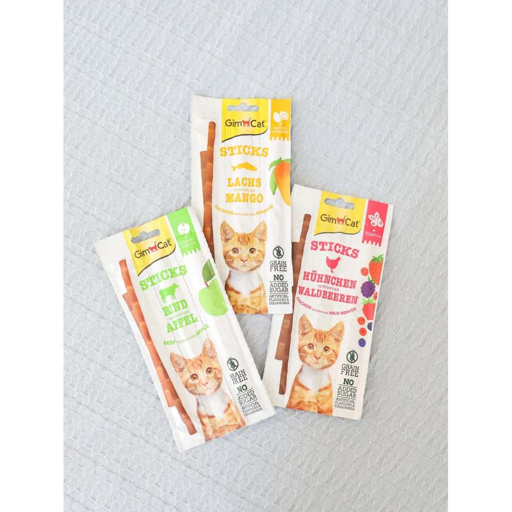 Ласощі GimCat Superfood Duo-Sticks для котів палички з яловичиною та яблуками 3 шт — фото 2