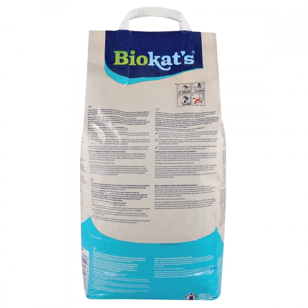 Наповнювач Biokat’s для котячого туалету Classic Fresh 3in1 Cotton Blossom бентонітовий 10 кг — фото 2