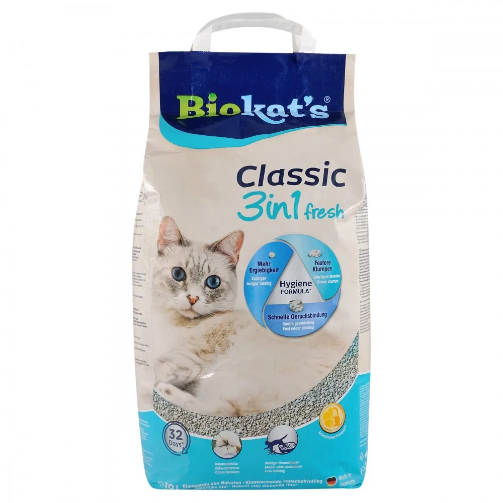 Наповнювач Biokat’s для котячого туалету Classic Fresh 3in1 Cotton Blossom бентонітовий 10 кг — фото 4