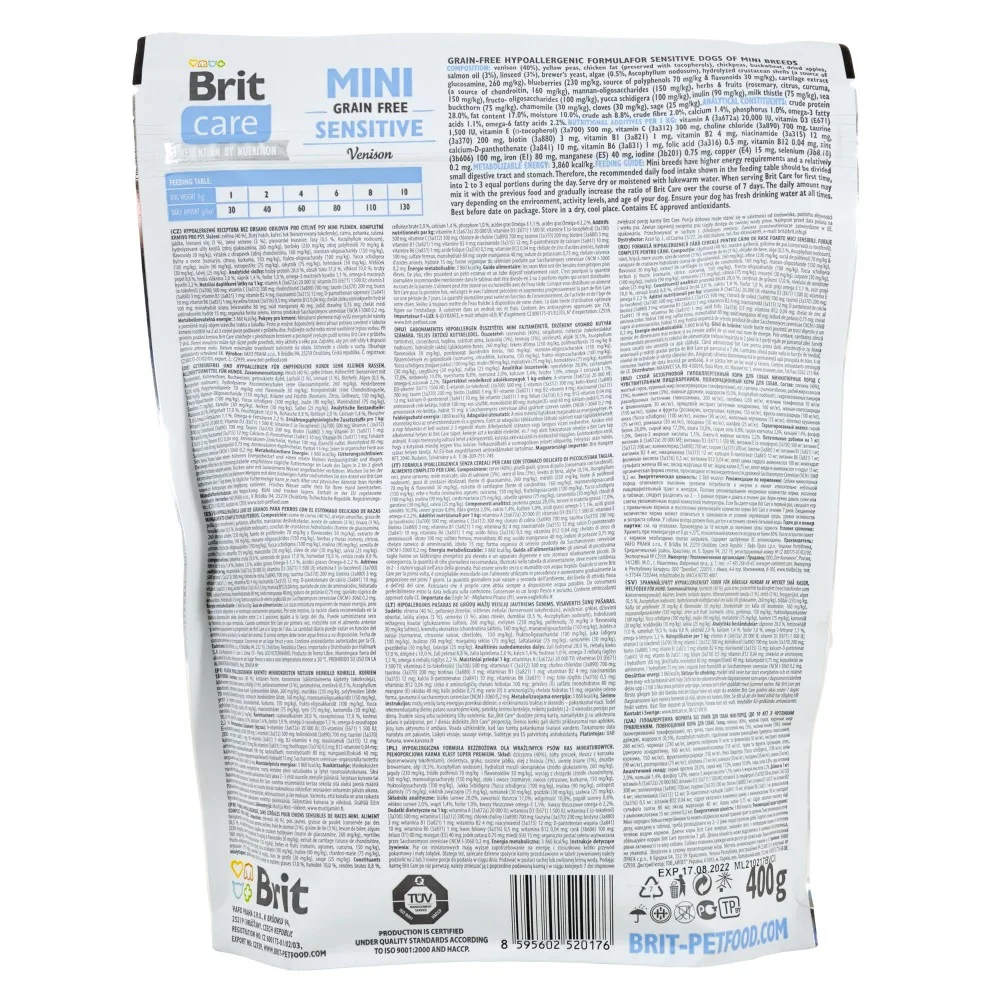 Корм сухий Brit Care Grain Free Mini Sensitive для собак мініатюрних порід з чутливим травленням з олениною 400 г — фото 3