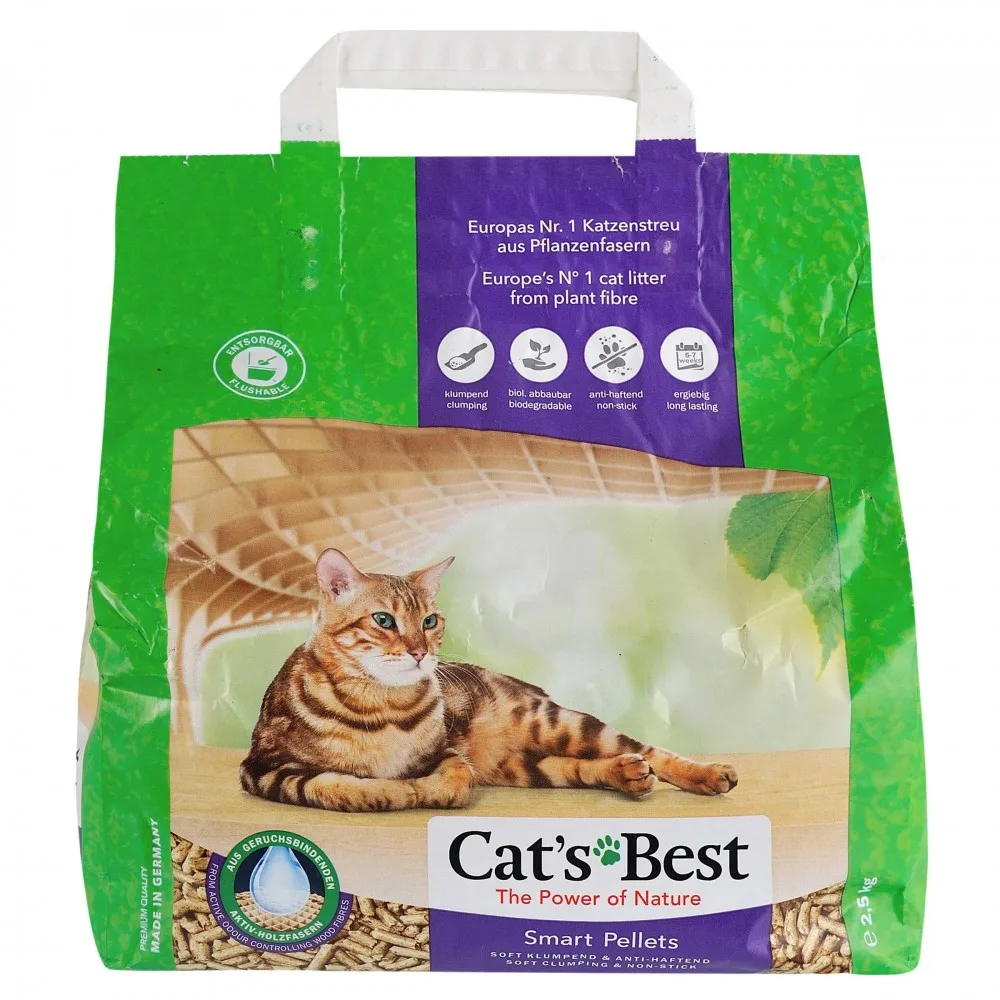 Наповнювач Cat’s Best для котячого туалету Smart Pellets деревний 5 л / 2,5 кг — фото 3