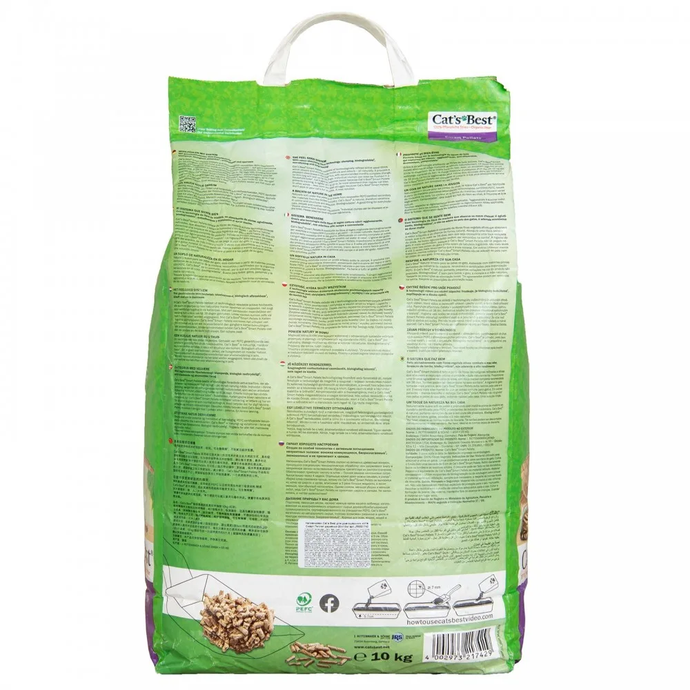 Наповнювач Cat’s Best для котячого туалету Smart Pellets деревний 20 л / 10 кг — фото 3