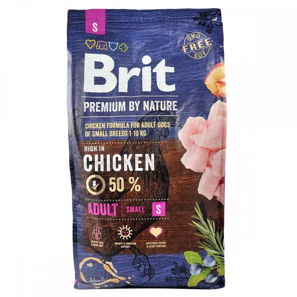 Корм сухий Brit Premium Dog Adult S для дорослих собак дрібних порід вагою 1-10 кг з куркою 8 кг — фото 3