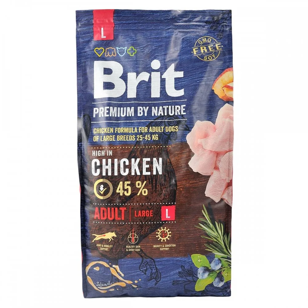 Корм сухий Brit Premium Dog Adult L для дорослих собак великих порід вагою 25-45 кг з куркою 8 кг — фото 4