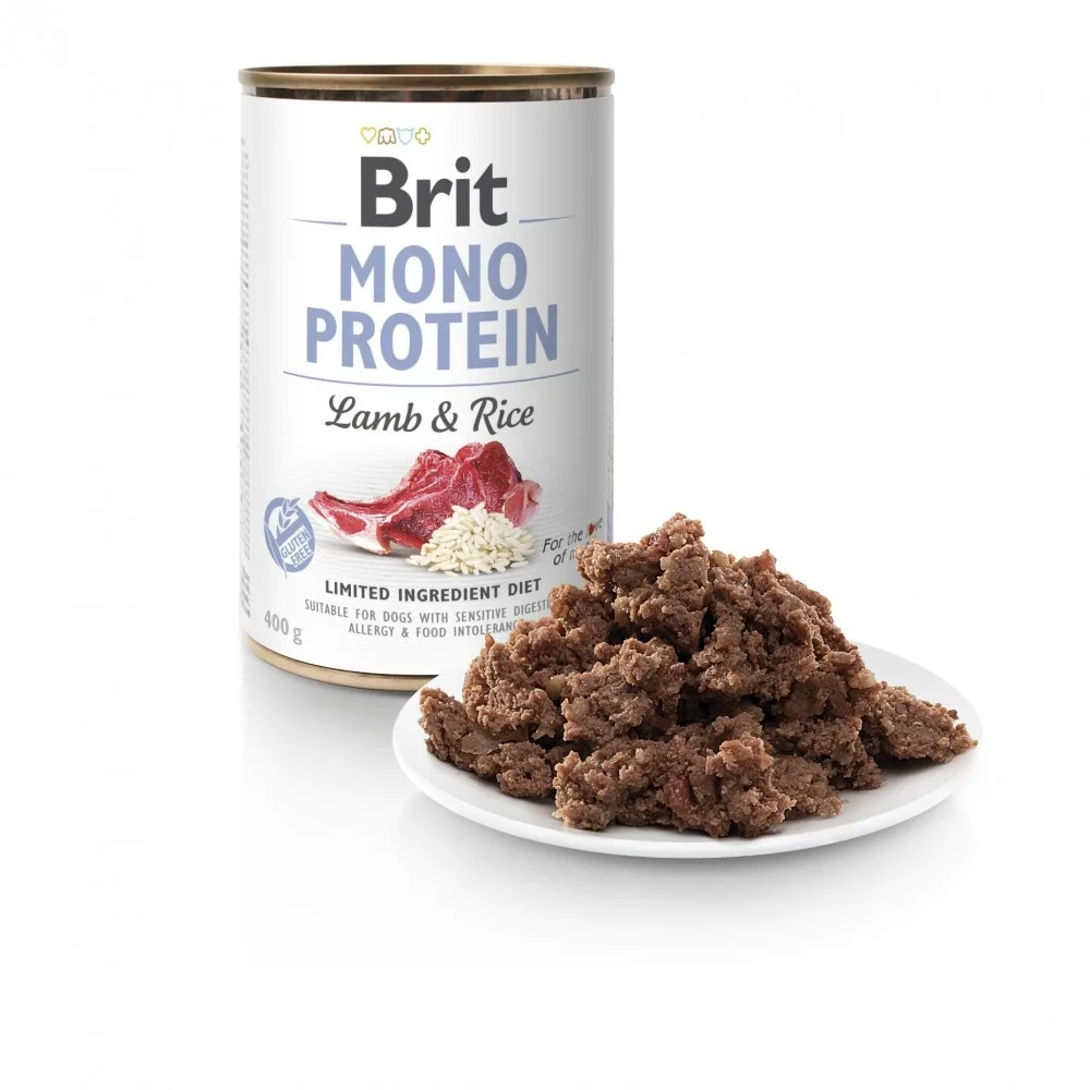 Корм вологий Brit Mono Protein Lamb and Rice для собак з ягнятиною та рисом 400 г — фото 2