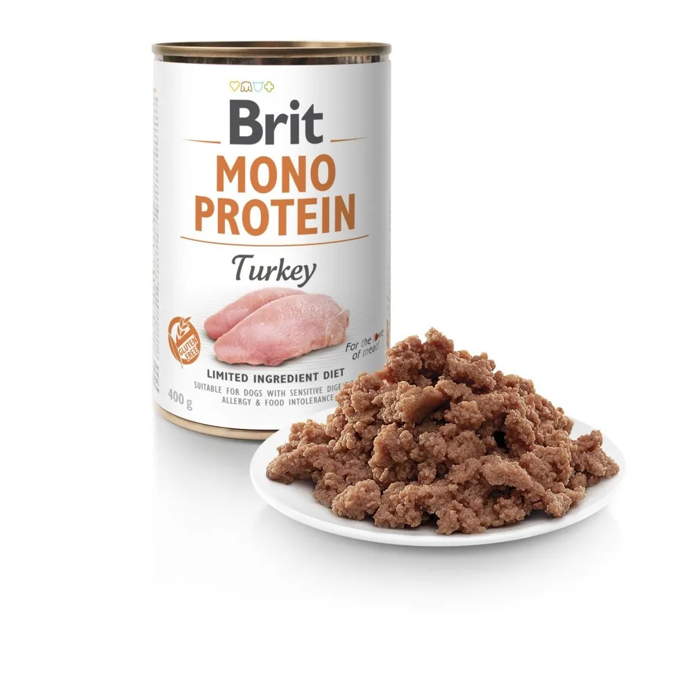Корм вологий Brit Mono Protein Turkey для собак з індичкою 400 г — фото 2