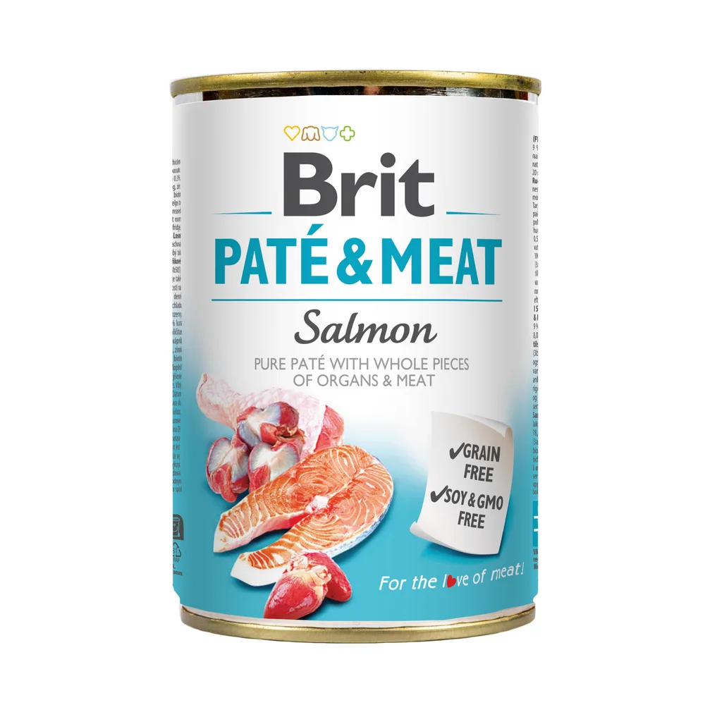 Корм вологий Brit Care Pate and Meat для дорослих собак з лососем 400 г