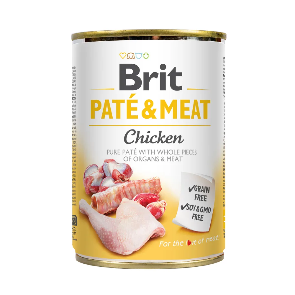 Корм вологий Brit Care Pate and Meat для дорослих собак з куркою 400 г