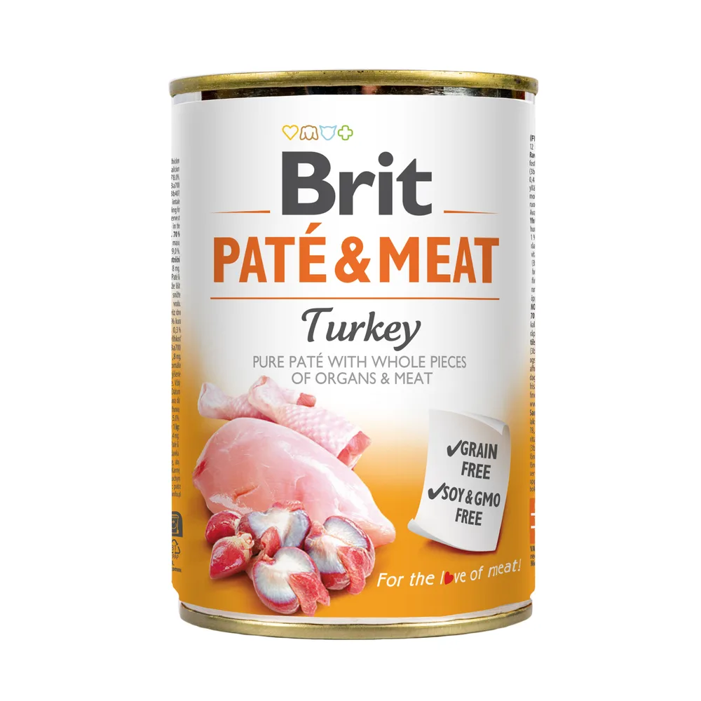 Корм вологий Brit Care Pate and Meat для дорослих собак з індичкою 400 г