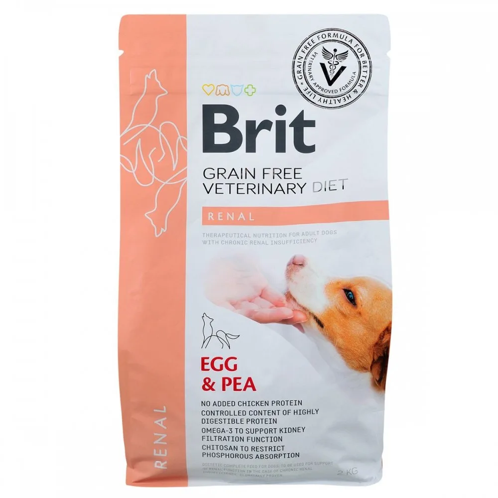 Корм сухий Brit Grain Free VetDiet Dog Renal для собак з нирковою недостатностью з яйцем горохом та гречкою 2 кг — фото 3