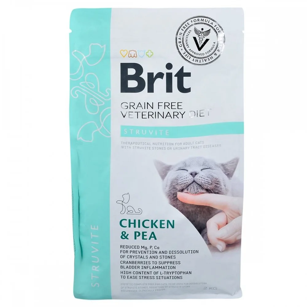 Корм сухий Brit Grain Free VetDiet Cat Struvite для котів з сечокам яною хворобою з куркою та горохом 2 кг — фото 3