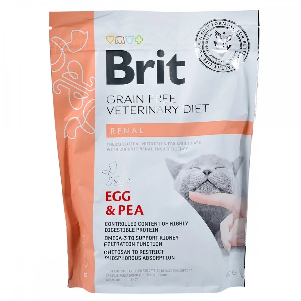 Корм сухий Brit Grain Free VetDiet Cat Renal для котів з захворюванням нирок з яйцем та горохом 400 г — фото 3