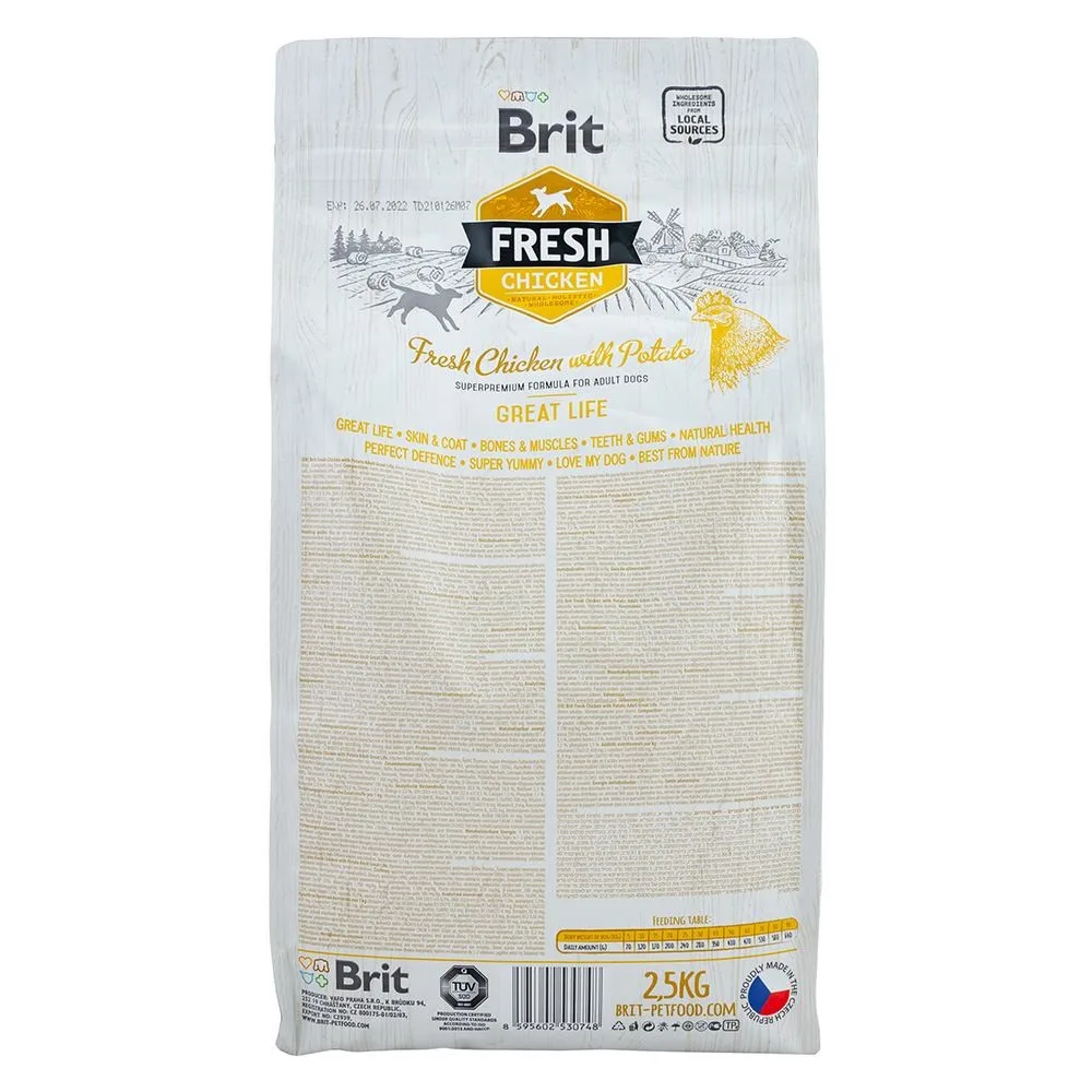 Корм сухий Brit Fresh Chicken/Potato Adult для дорослих собак всіх порід з куркою та картоплею 2,5 кг — фото 3
