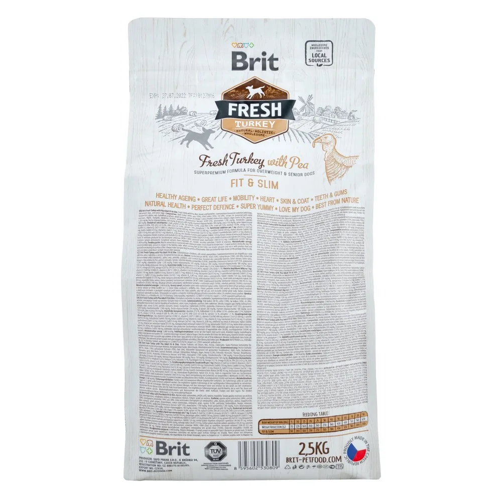 Корм сухий Brit Fresh Turkey/Pea Fit and Slim для собак похилого віку і зайвою вагою з індичкою та горохом 2,5 кг — фото 3