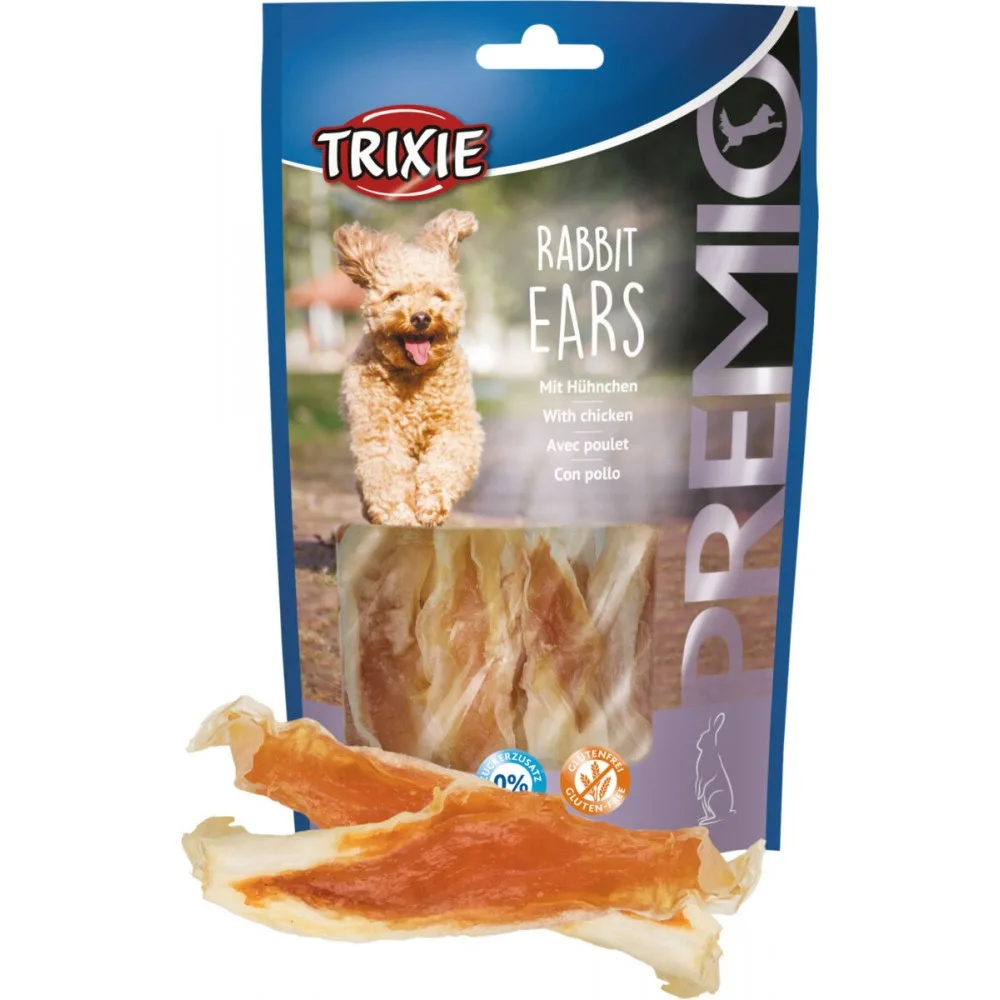 Ласощі Trixie Rabbit Ears with Chicken для собак вушка кролика та філе курки 80 г — фото 3