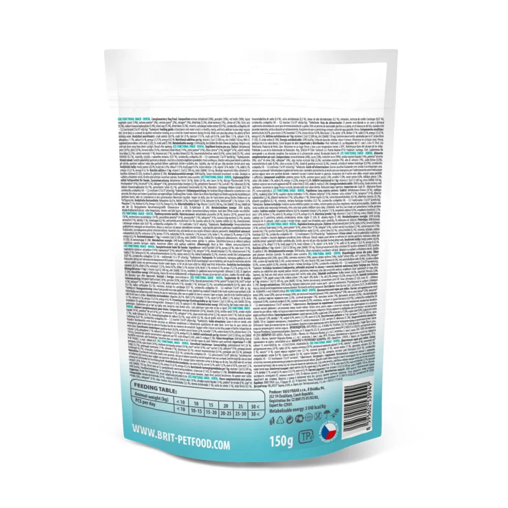 Ласощі Brit Care Functional Snack Dental для собак для захисту зубів та ясен з олениною та розмарином 150 г — фото 4