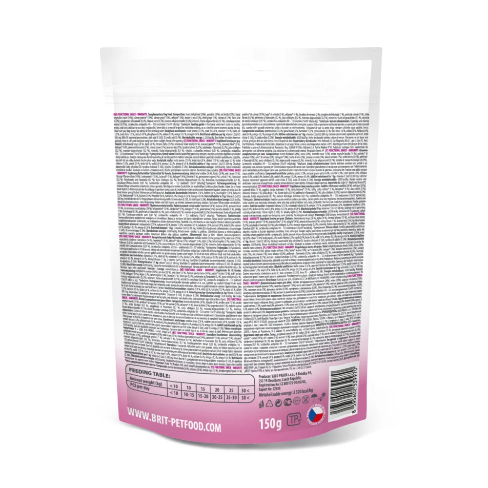 Ласощі Brit Care Functional Snack Immunity для собак для підтримки імунітету з комахами та імбиром 150 г — фото 4