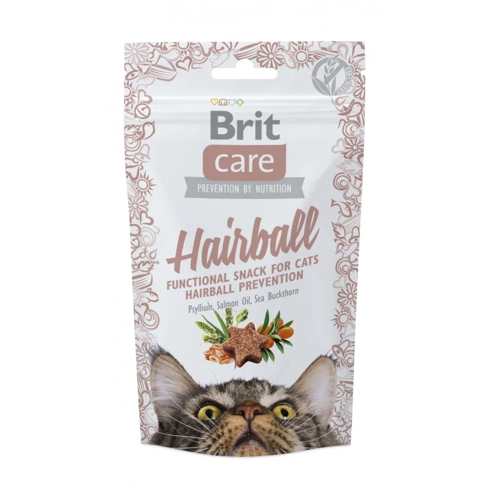 Ласощі Brit Care Functional Snack Hairball для котів для виведення шерсті з качкою 50 г