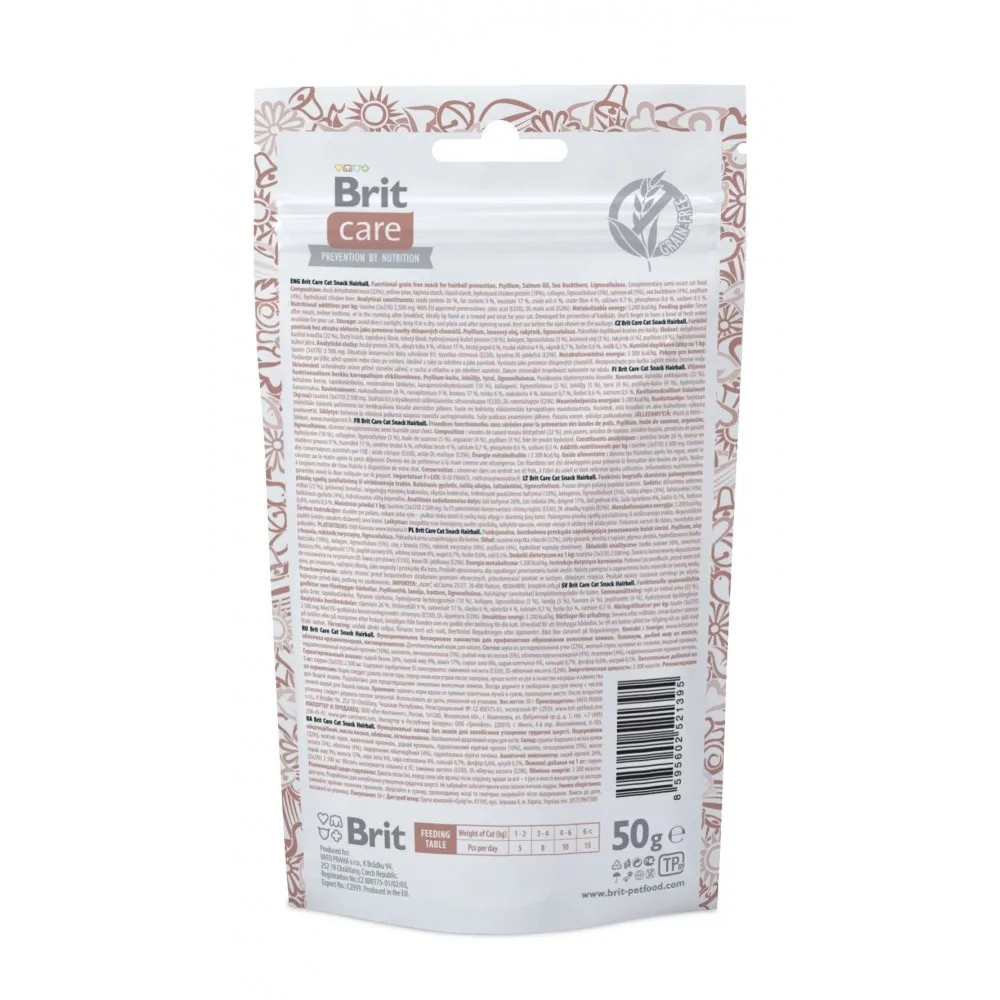 Ласощі Brit Care Functional Snack Hairball для котів для виведення шерсті з качкою 50 г — фото 3