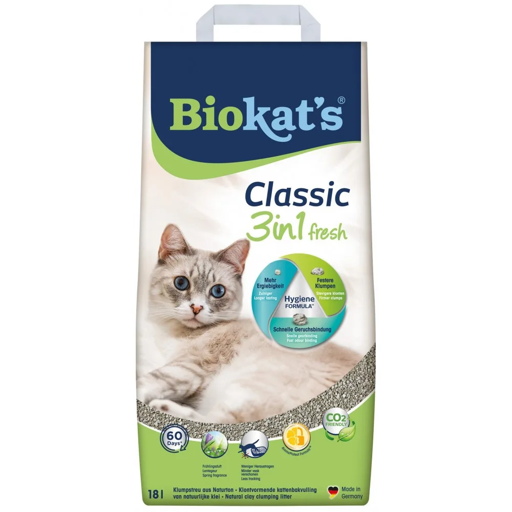Наповнювач Biokat’s для котячого туалету Classic Fresh 3in1 бентонітовий 0,1–5 мм 18 л — фото 3