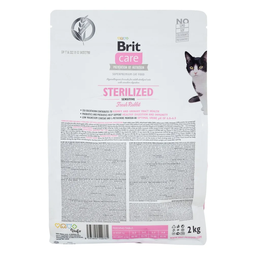 Корм сухий Brit Care Cat Grain Free Sterilized Sensitive для стерилізованих котів з чутливим травленням з кроликом 2 кг — фото 3