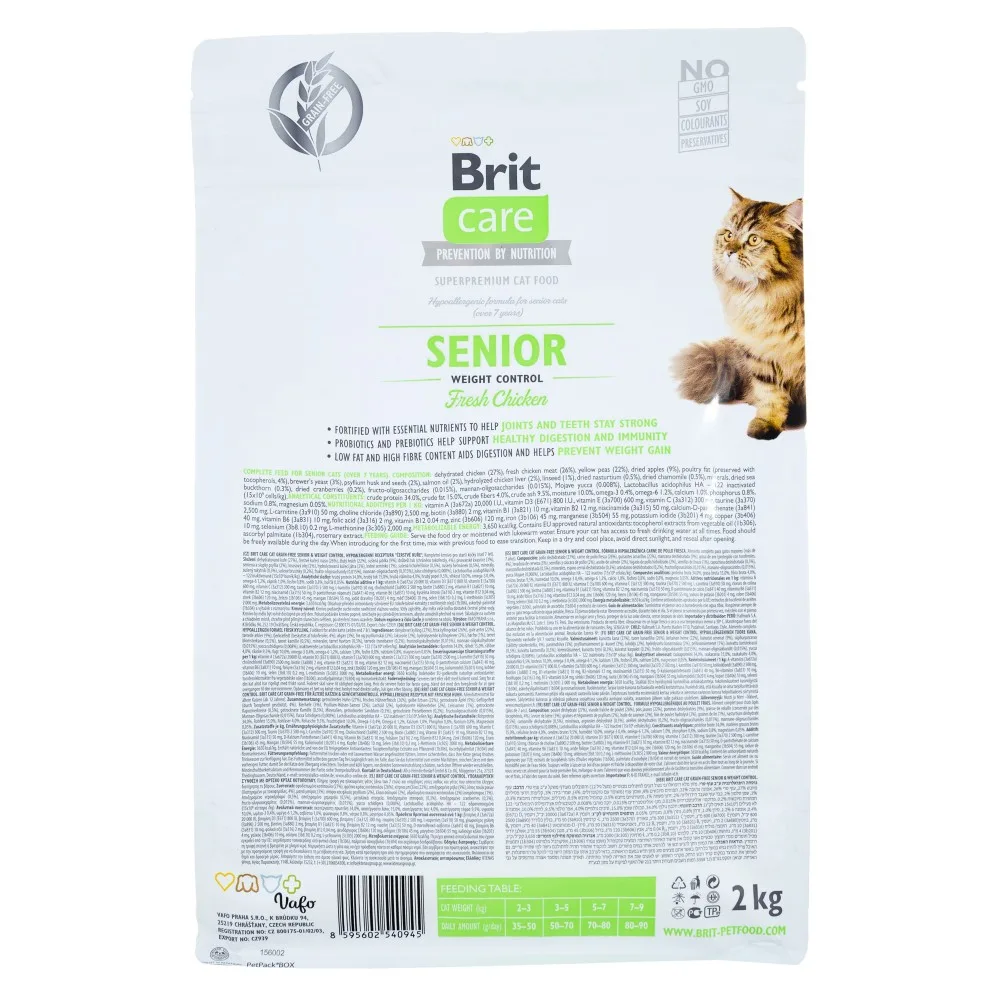Корм сухий Brit Care Cat Grain Free Senior Weight Control для котів похилого віку з надмірною вагою з куркою 2 кг — фото 3