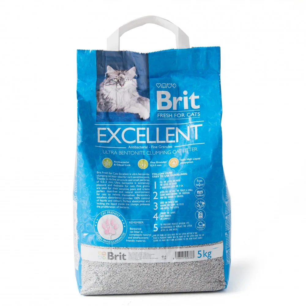Наповнювач Brit Fresh Excellent Ultra Bentonite для котячого туалету бентонітовий 5 кг — фото 3