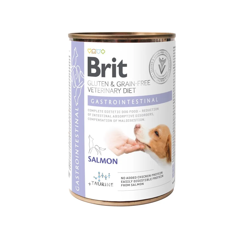 Вологий корм Brit Grain Free Veterinary Diets Gastrointestinal для дорослих собак при проблемах з травленням з лососем та зе