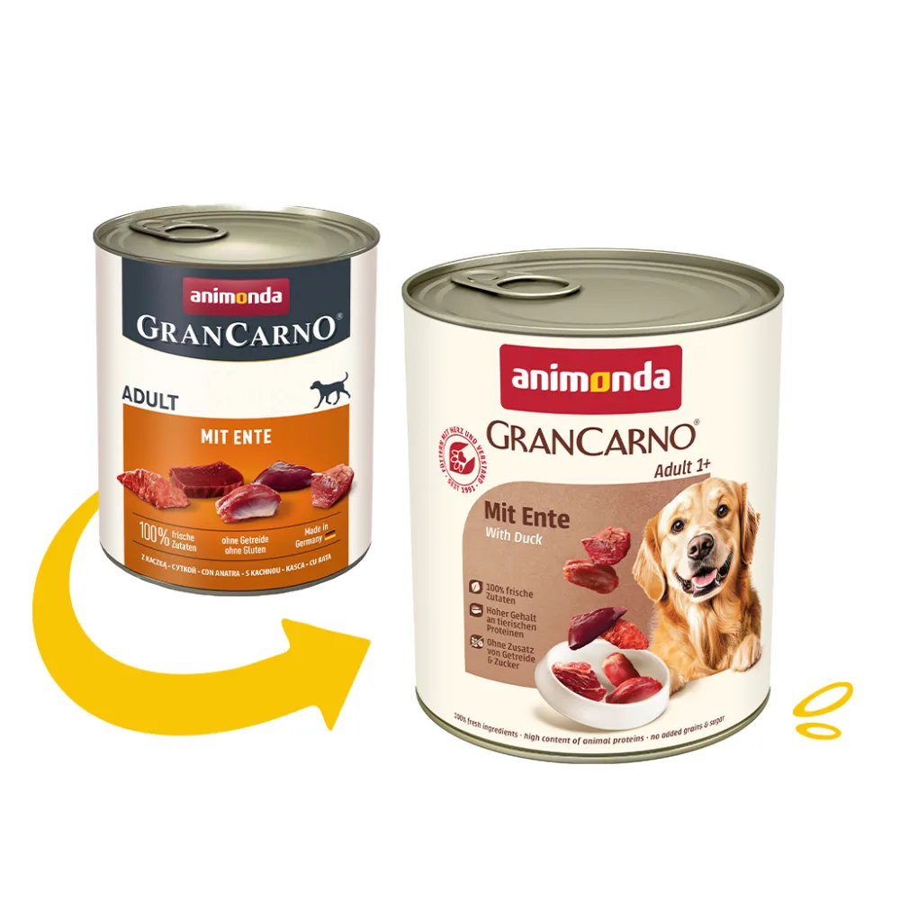 Корм вологий GranCarno Adult with Duck для дорослих собак з качкою 800 г — фото 2