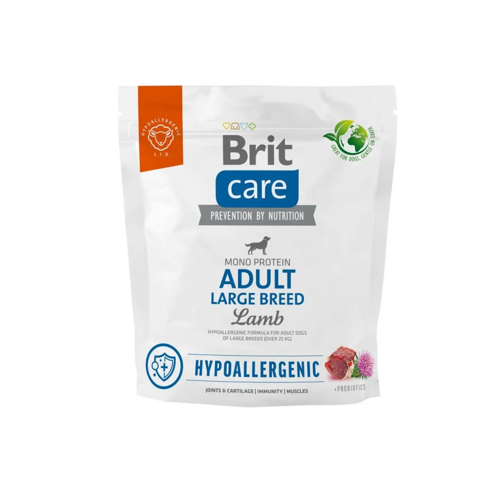 Корм сухий Brit Care Dog Hypoallergenic Adult Large Breed для дорослих собак великих порід гіпоалергенний з ягням 1 кг
