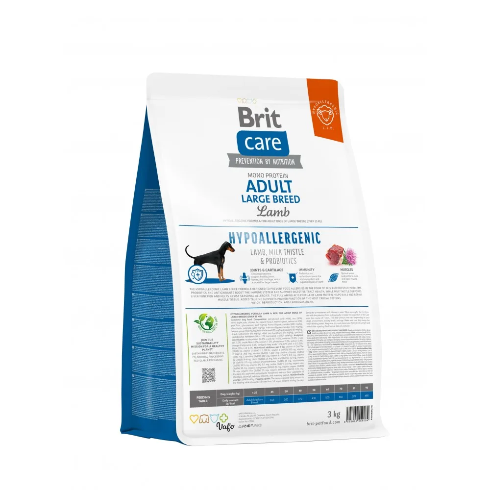 Корм сухий Brit Care Dog Hypoallergenic Adult Large Breed для дорослих собак великих порід з ягням 3 кг — фото 3