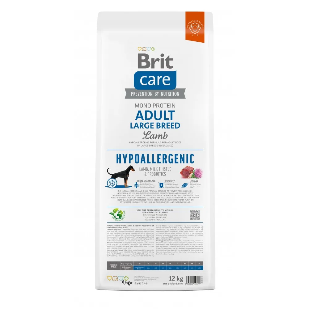 Корм сухий Brit Care Dog Hypoallergenic Adult Large Breed для собак великих порід гіпоалергенний з ягням 12 кг — фото 4