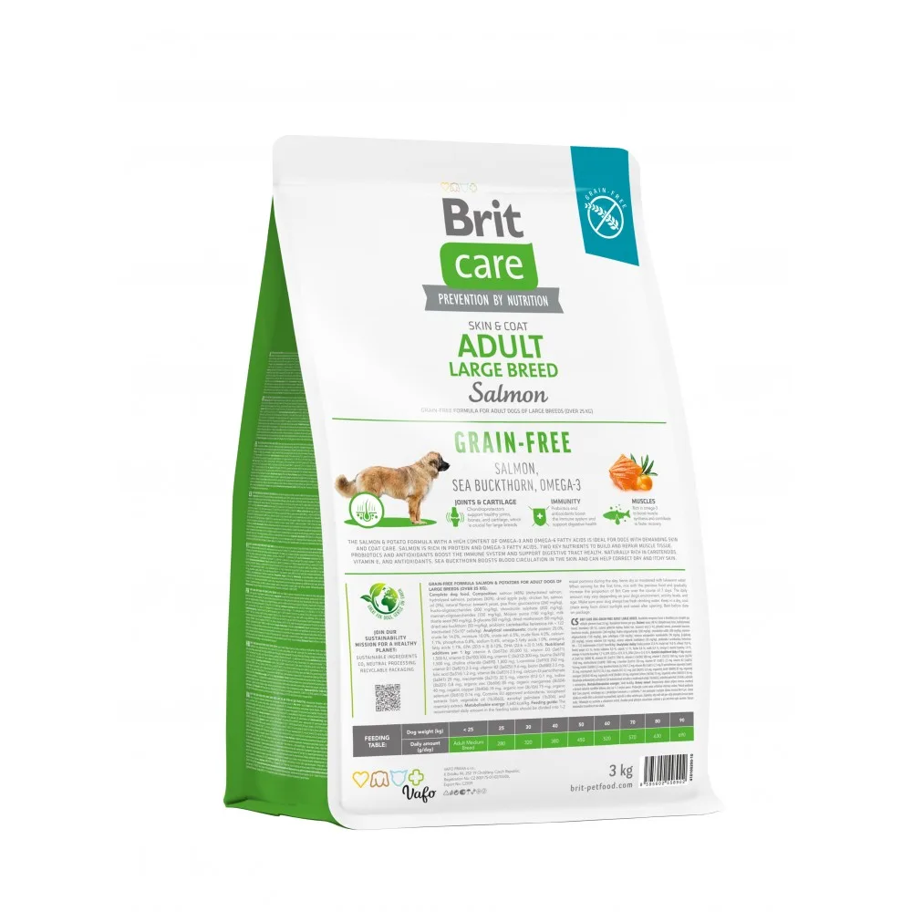 Корм сухий Brit Care Dog Grain-free Adult Large Breed для дорослих собак великих порід беззерновий з лососем 3 кг — фото 3