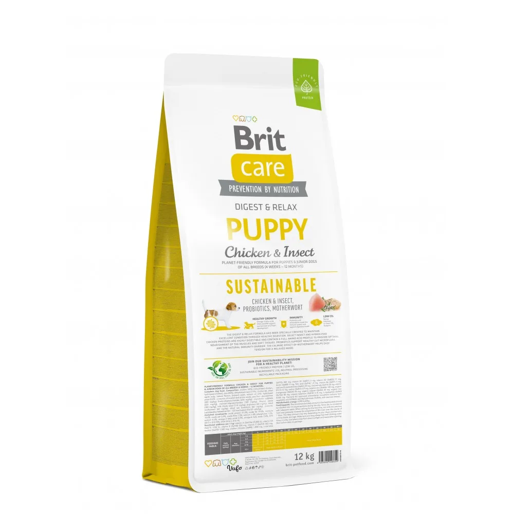 Корм сухий Brit Care Dog Sustainable Puppy для цуценят з куркою та комахами 12 кг — фото 3