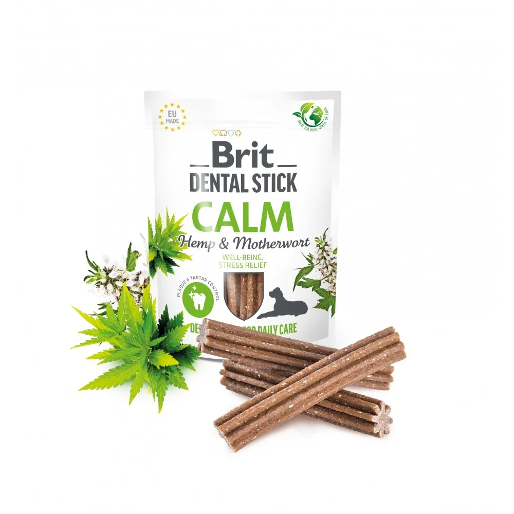 Ласощі Brit Dental Stick Calm для дорослих собак з коноплею та пустирником заспокійливі 7 шт 251 г — фото 2