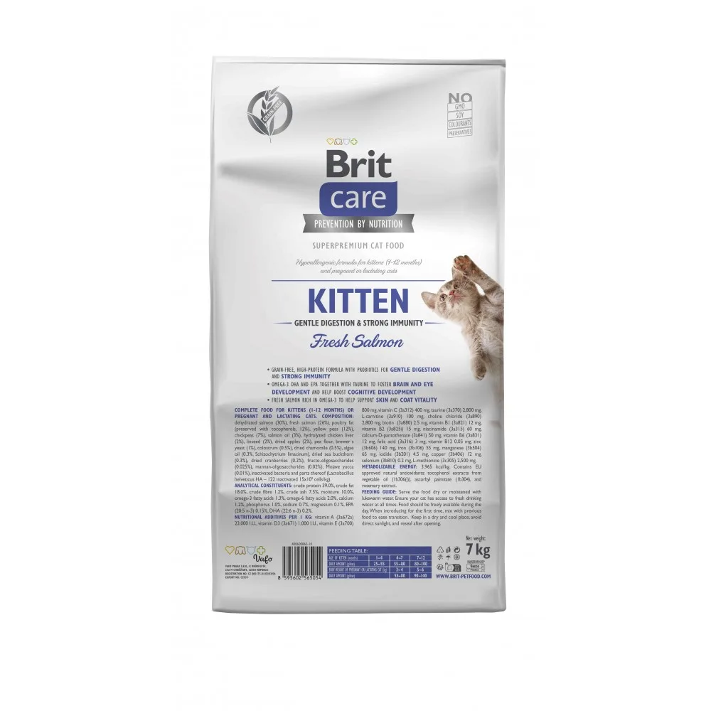Корм сухий Brit Care Cat Grain Free Kitten Gentle Digestion Strong Immunity для кошенят для міцного імунітету з лососем 7 кг — фото 3